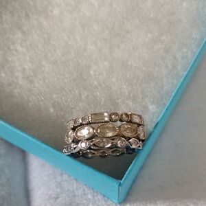 Elegant Cubic Zirconia Stacked Ring Set